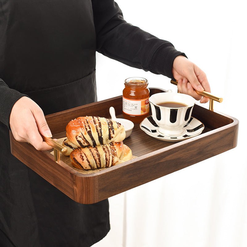 Black Walnut Rectangular Wooden Tray - WOOD KONG