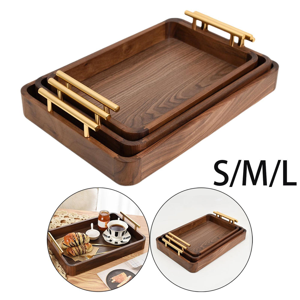 Black Walnut Rectangular Wooden Tray - WOOD KONG