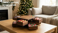 Black Walnut Rotating Storage Box — Layered Organizer - WOOD KONG