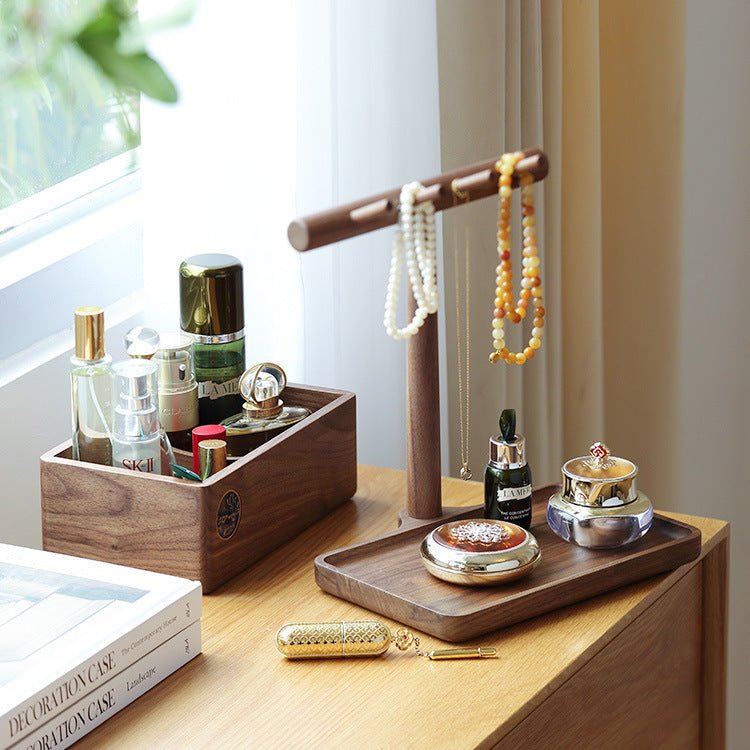 Black Walnut Solid Wood Porch Key Tray Desktop Storage Box Ornaments Key Shelving - WOOD KONG