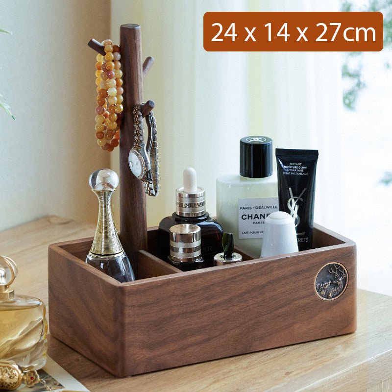 Black Walnut Solid Wood Porch Key Tray Desktop Storage Box Ornaments Key Shelving - WOOD KONG