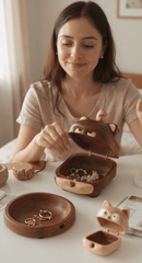 Cat - Themed Storage Box with Rotating Hamster – Jewelry & Small Item Organizer - WOOD KONG