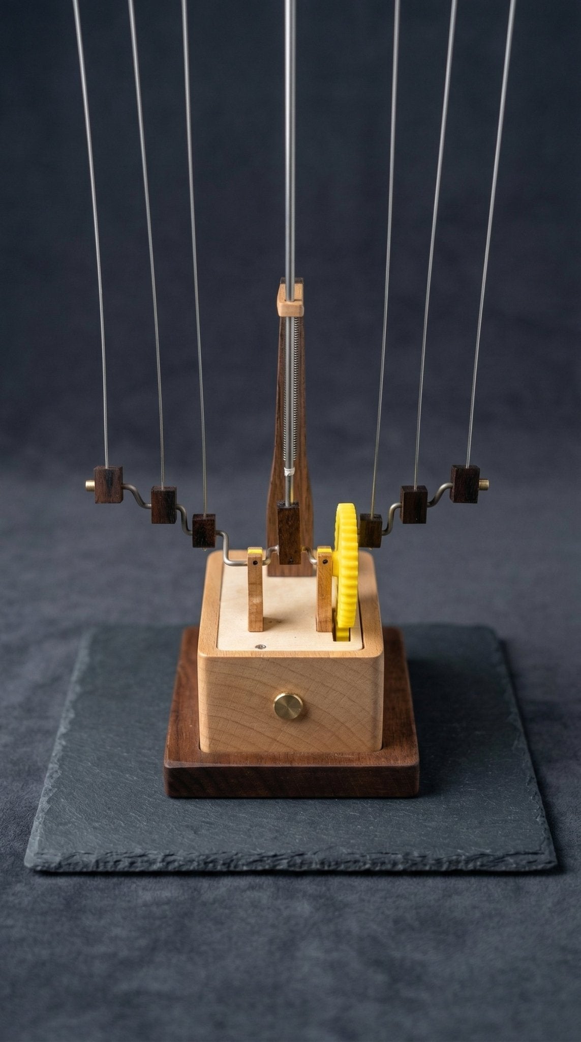 Handcrafted Kinetic Manta Ray Wood Sculpture: Solid Walnut, Silent Motion, USB - C Rechargeable - WOOD KONG