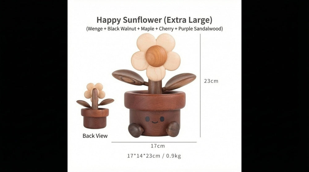 Handcrafted Wooden Sunflower – Soothing & Uplifting Home Décor - WOOD KONG
