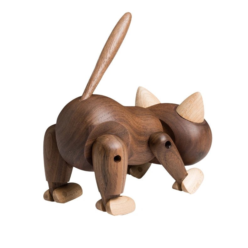 Handmade wooden cat figurine - WOOD KONG