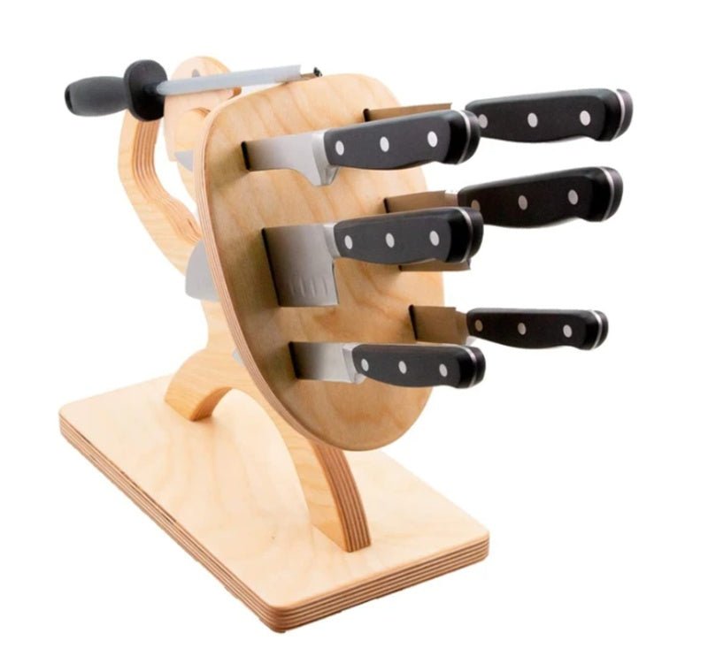 Humanoid Creative Maple Wooden Knife Holder - WOOD KONG