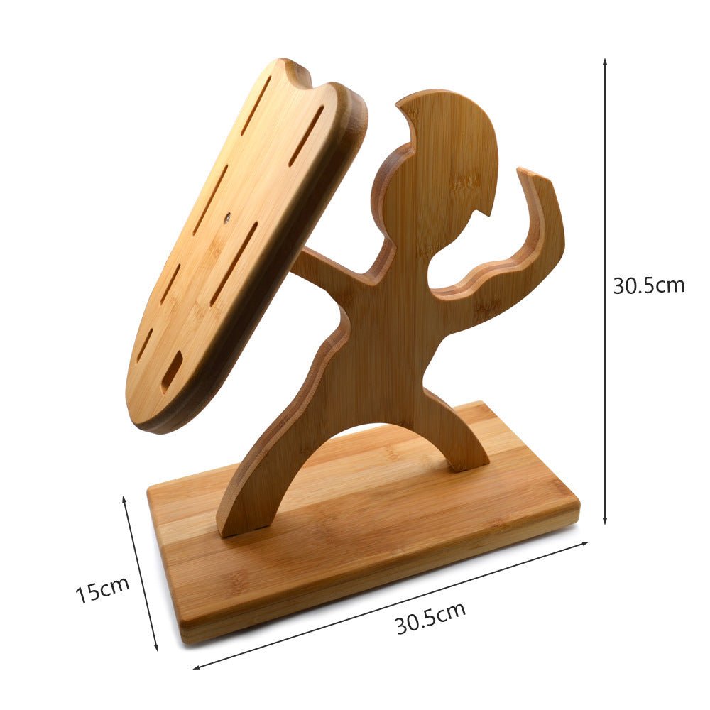 Humanoid Creative Maple Wooden Knife Holder - WOOD KONG