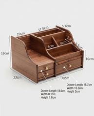 North American Black Walnut Desktop Storage Cabinet – Desk Organizer with Drawers - WOOD KONG