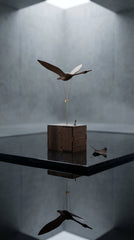 The Ethereal Swan: Handcrafted Black Walnut Kinetic Sculpture & Automata - WOOD KONG