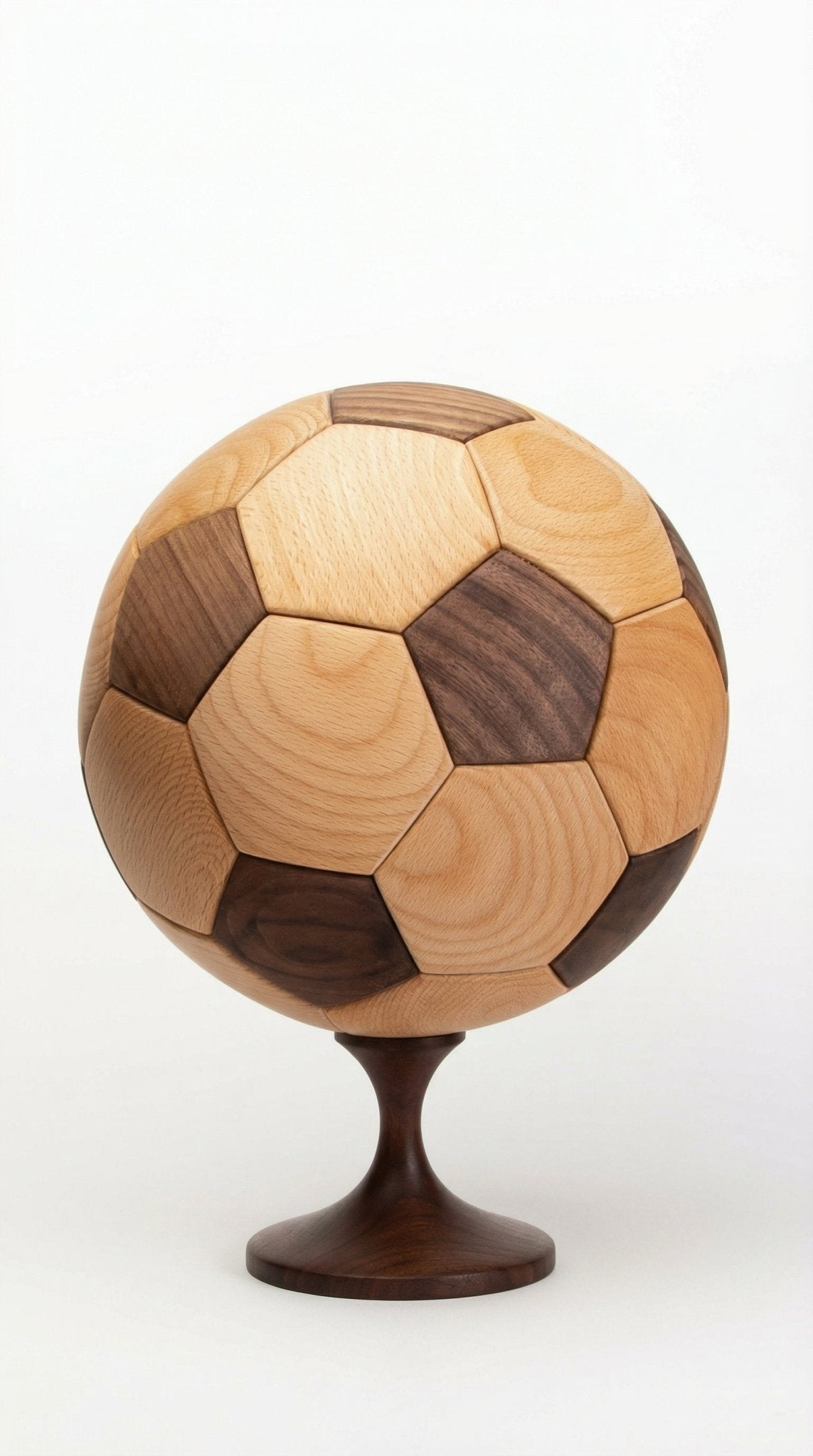 The Interlocking Sphere: 3D Wooden Soccer Puzzle | Black Walnut Masterpiece - WOOD KONG
