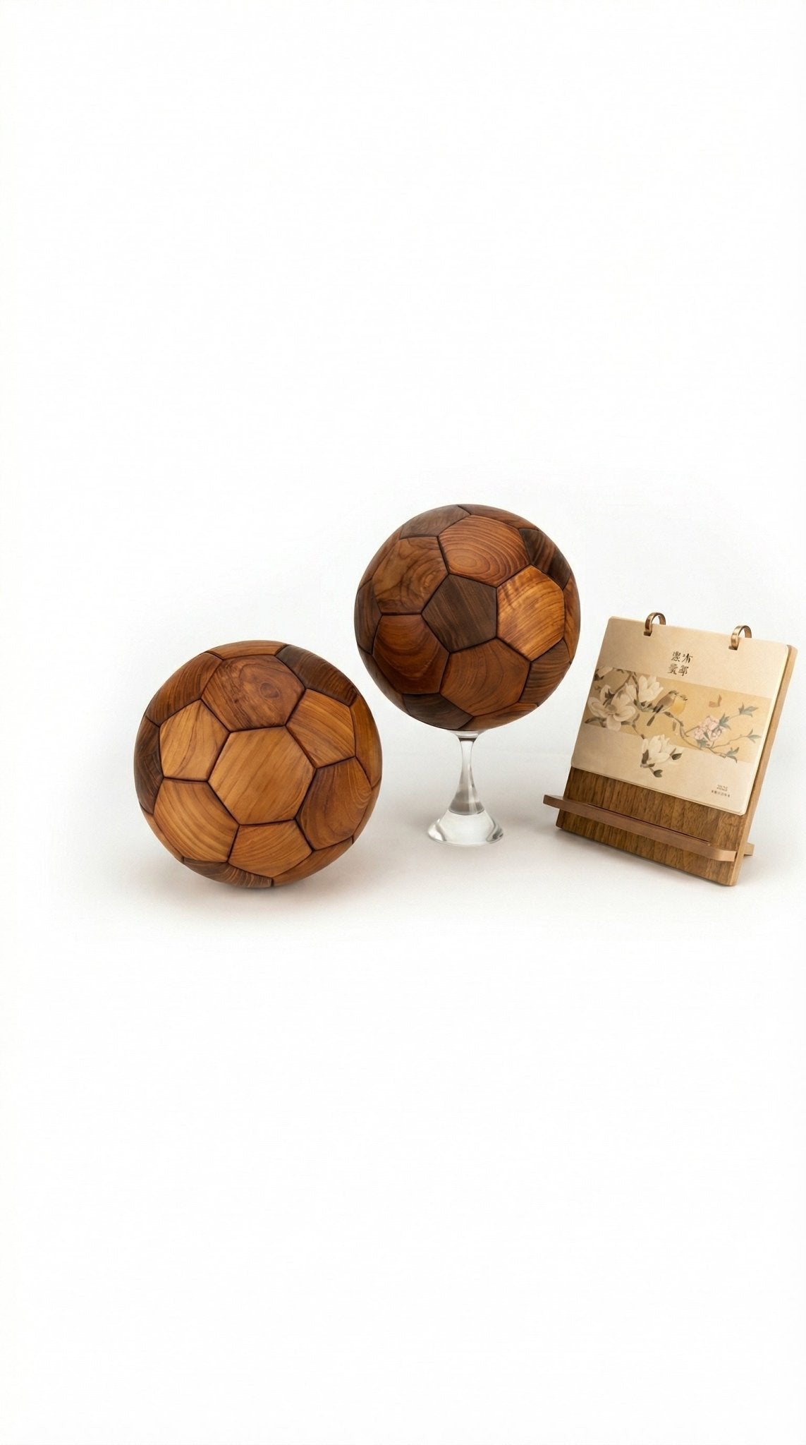 The Interlocking Sphere: 3D Wooden Soccer Puzzle | Black Walnut Masterpiece - WOOD KONG