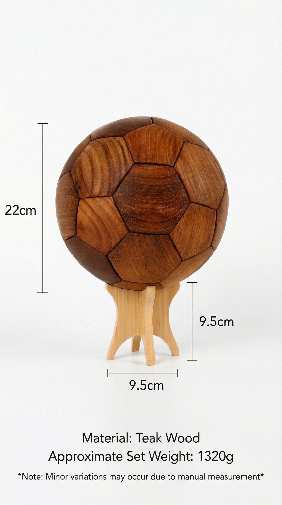 The Interlocking Sphere: 3D Wooden Soccer Puzzle | Black Walnut Masterpiece - WOOD KONG