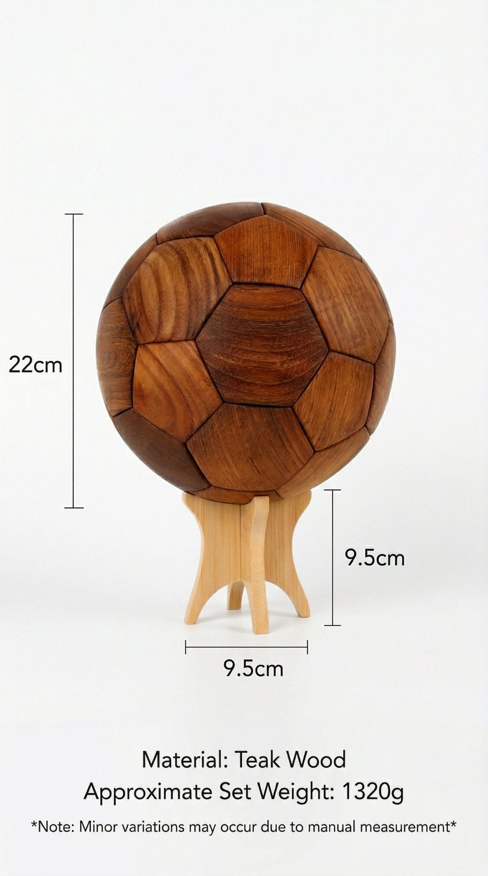 The Interlocking Sphere: 3D Wooden Soccer Puzzle | Black Walnut Masterpiece - WOOD KONG
