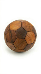 The Interlocking Sphere: 3D Wooden Soccer Puzzle | Black Walnut Masterpiece - WOOD KONG