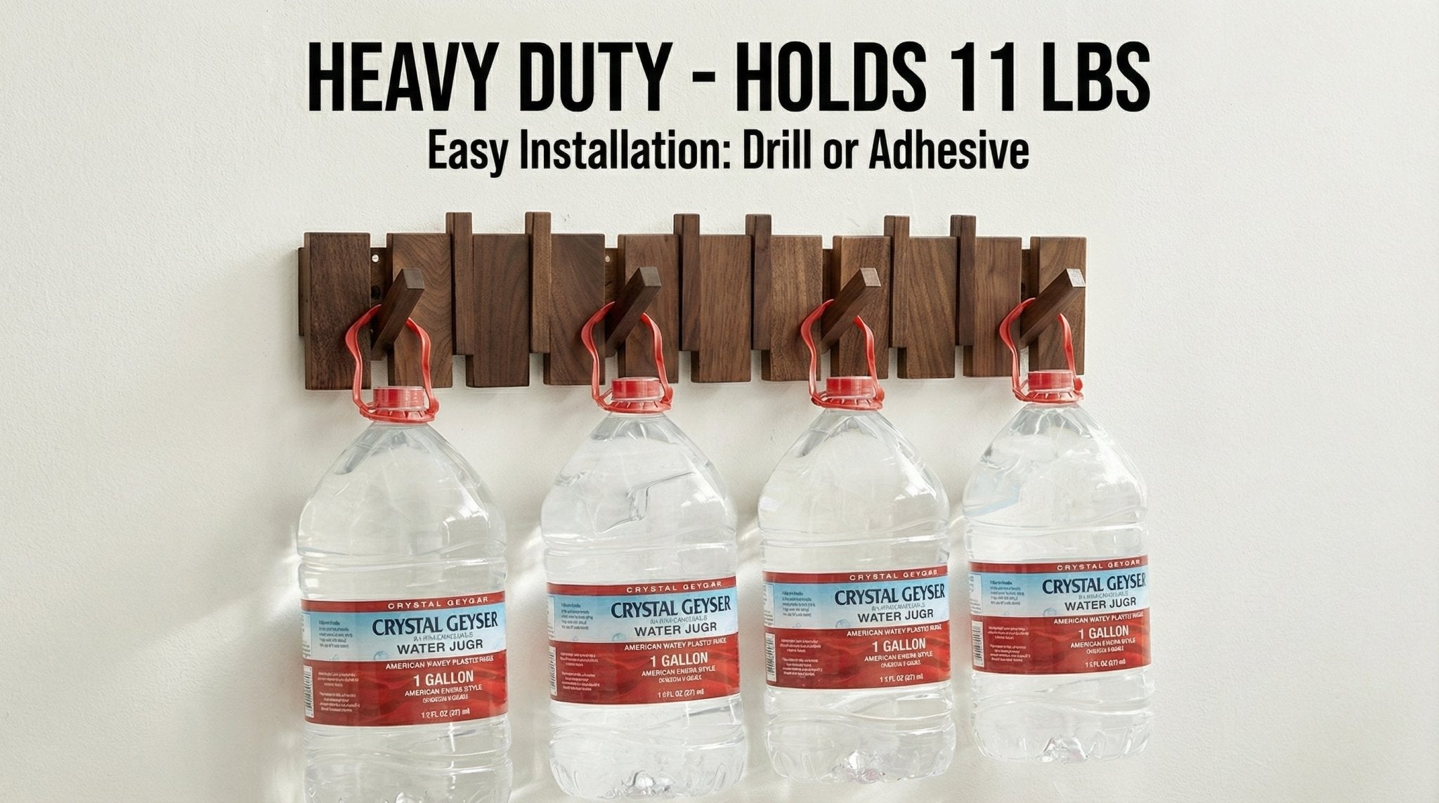 The Piano Rack: Handcrafted North American Walnut Flip - Down Wall Hooks - WOOD KONG