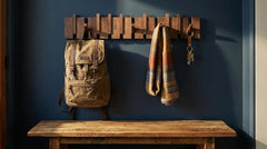 The Piano Rack: Handcrafted North American Walnut Flip - Down Wall Hooks - WOOD KONG