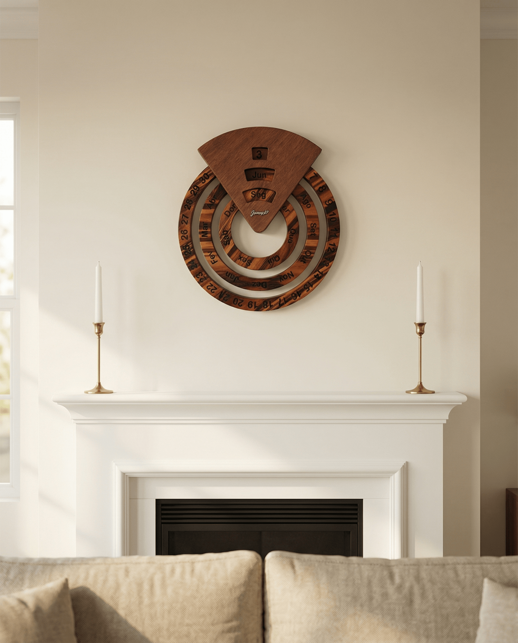 Wooden Perpetual Calendar wall decor– Reusable Lifetime Calendar, Minimalist Home & Office Gift - WOOD KONG