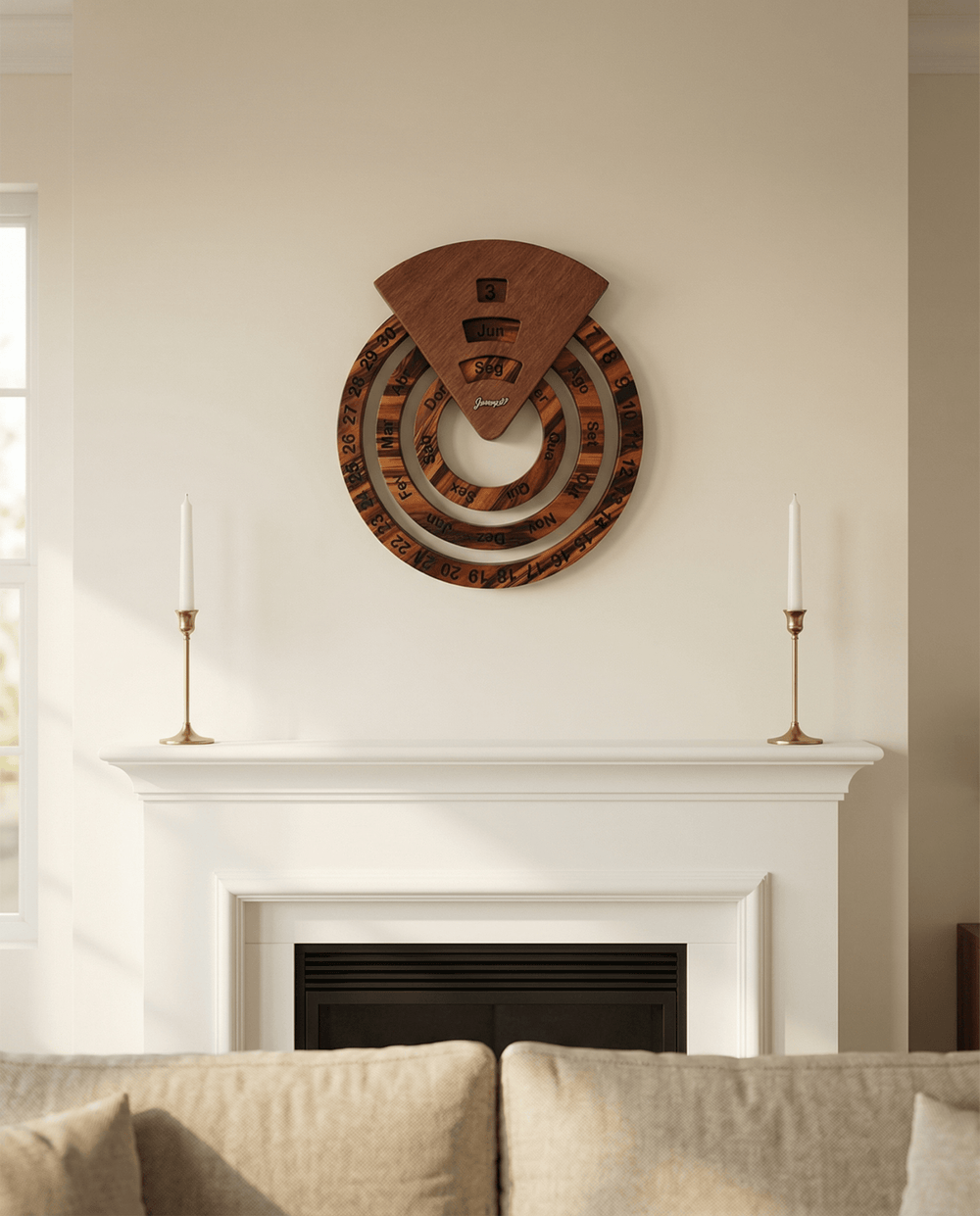 Wooden Perpetual Calendar wall decor– Reusable Lifetime Calendar, Minimalist Home & Office Gift - WOOD KONG